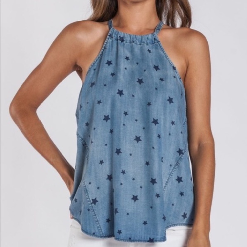 Velvet heart stat denim halter top